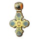 Спас Нерукотворный. Православный крест с эмалью из серебра 925 пробы с позолотой