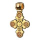 Спас Нерукотворный. Православный крест с эмалью из серебра 925 пробы с позолотой