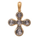 Господь Вседержитель. Православный крест из серебра 925 пробы с позолотой
