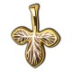 Трилистник. Православный крест с эмалью  из серебра 925 пробы с позолотой