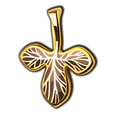 Трилистник. Православный крест с эмалью  из серебра 925 пробы с позолотой фото