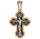 Распятие Христово. Святой Иоанн Кронштадтский. Православный крест из серебра 925 пробы с позолотой