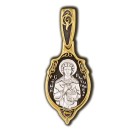 Великомученик Пантелеимон Целитель. Образок из серебра 925 пробы с позолотой