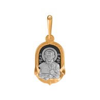 Святой Праведный Фео́дор Ушаков. Образок из серебра 925 пробы с позолотой фото