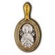 Икона Божией Матери Умягчение злых сердец (Семистрельная). Образок из серебра 925 пробы с позолотой