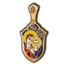 Казанская икона Божией Матери. Образок с эмалью из серебра 925 пробы с позолотой