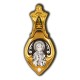Блаженная Матрона Московская. Образок с фианитом из серебра 925 пробы с позолотой
