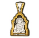Тихвинская икона Божией Матери. Образок из серебра 925 пробы с позолотой