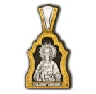 Великомученик Пантелеимон Целитель. Образок из серебра 925 пробы с позолотой
