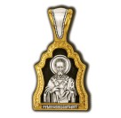 Святитель Иоанн Златоуст. Образок из серебра 925 пробы с позолотой