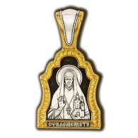 Святая преподобномученица Елисавета. Образок из серебра 925 пробы с позолотой фото