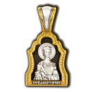 Великомученица Екатерина. Образок из серебра 925 пробы с позолотой