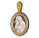 Икона Божией Матери Взыскание погибших. Образок из серебра 925 пробы с позолотой