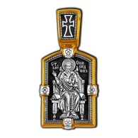Святитель Спиридон Тримифунтский. Образок из серебра 925 пробы с позолотой фото