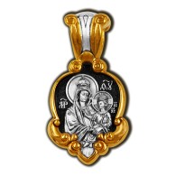 Барская икона Божией Матери. Образок из серебра 925 пробы с позолотой фото