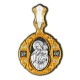 Икона Божией Матери Отрада и утешение. Образок с фианитами из серебра 925 пробы с позолотой
