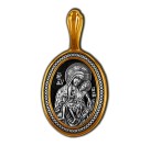 Икона Божией Матери Милостивая. Образок из серебра 925 пробы с позолотой