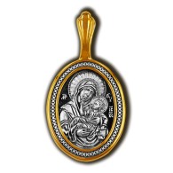 Муромская икона Божией Матери. Образок из серебра 925 пробы с позолотой фото