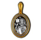 Равноапостольный император Константин. Образок из серебра 925 пробы с позолотой