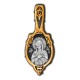 Икона Богоматери Радость всех радостей. Умиление Серафимо-Дивеевское. Образок из серебра 925 пробы с позолотой