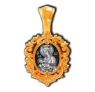 Икона Божией Матери Млекопитательница. Образок из серебра 925 пробы с позолотой