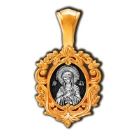 Икона Богоматери Радость всех радостей. Умиление Серафимо-Дивеевское. Образок из серебра 925 пробы с позолотой фото