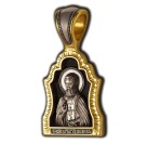 Преподобный Сергий Радонежский. Образок  из серебра 925 пробы с позолотой