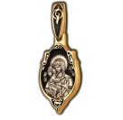 Феодоровская икона Божией Матери. Образок из серебра 925 пробы с позолотой