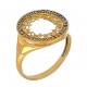 Кольцо "Терновый венец" из серебра 925 пробы с золотым покрытием
