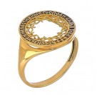 Кольцо "Терновый венец" из серебра 925 пробы с золотым покрытием