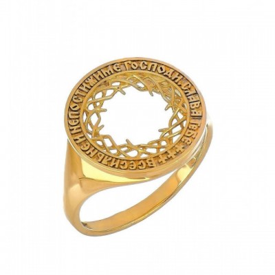 Кольцо "Терновый венец" из серебра 925 пробы с золотым покрытием фото