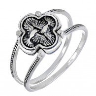 Кольцо "Да любите друг друга" из серебра 925 пробы