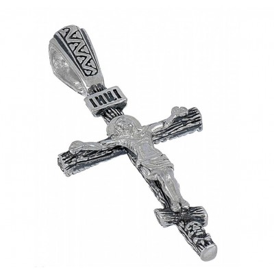 Крест православный "Распятие Христово" из серебра 925 пробы фото
