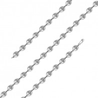 Литая цепь "Лилия" из серебра 925 пробы фото