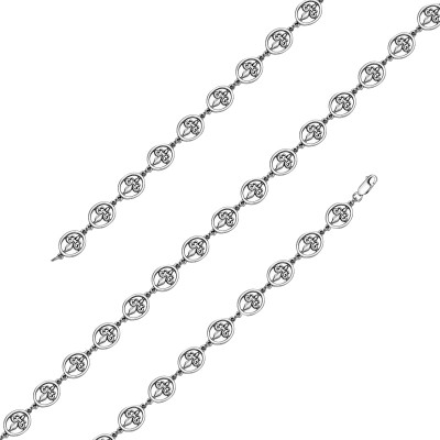 Литая цепь "Лилия" из серебра 925 пробы фото