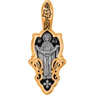Покров Пресвятой Богородицы. Образок из серебра 925 пробы с позолотой фото