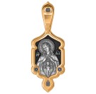 Икона Божией Матери "Помошница в родах" из серебра 925 пробы с позолотой