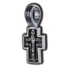 Распятие Христово. Казанская икона Божией матери. Православный крест из серебра 925 пробы с родированием
