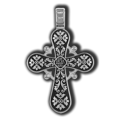 Голгофский крест. Православный крест из серебра 925 пробы с родированием фото