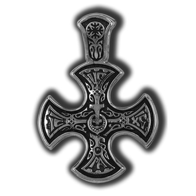 Голгофский крест. Православный крест из серебра 925 пробы с родированием фото