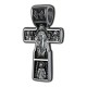 Распятие Христово. Николай Чудотворец. Три Святителя. Православный крест из серебра 925 пробы с родированием