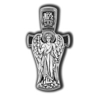 Ангел-Хранитель. Образок из серебра 925 пробы с родированием фото