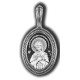 Икона Богоматери Радость всех радостей. Умиление Серафимо-Дивеевское. Образок из серебра 925 пробы с родированием