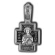 Господь Вседержитель. Святой Пантелеимон Святитель. Православный крест из серебра 925 пробы с родированием