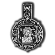 Казанская икона Божией Матери. Образок из серебра 925 пробы с родированием фото
