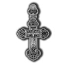Распятие Христово. Ангел-Хранитель. Православный крест из серебра 925 пробы с родированием