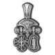 Распятие. Хризма. Православный крест. Валаамская икона Божией. Ангел-Хранитель. Образок из серебра 925 пробы с родированием