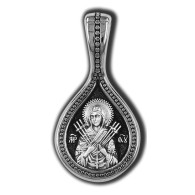 Икона Божией Матери Умягчение злых сердец (Семистрельная). Образок из серебра 925 пробы с родированием фото
