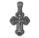Господь Вседержитель. Валаамская икона Божией Матери. Архангелы. Крест из серебра 925 пробы с родированием