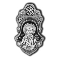 Блаженная Матрона Московская. Образок из серебра 925 пробы с родированием фото